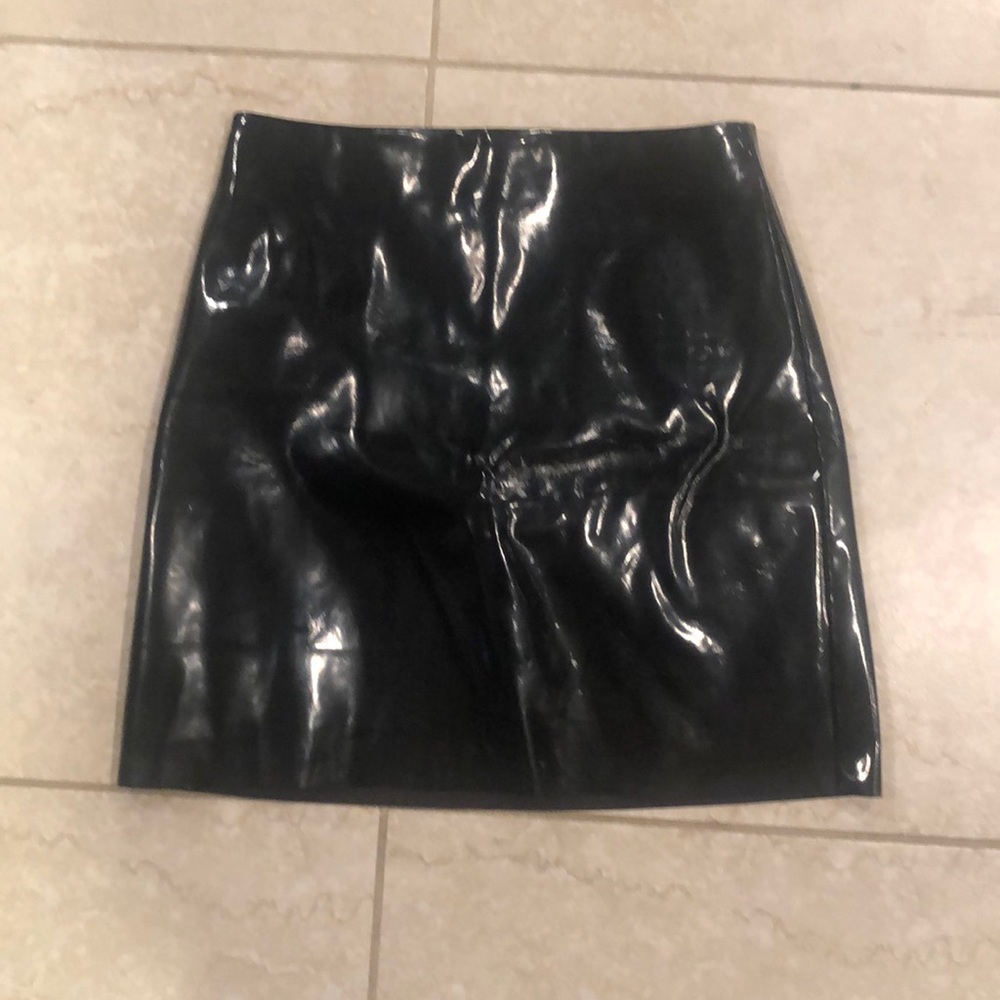 Waxy leather like skirt